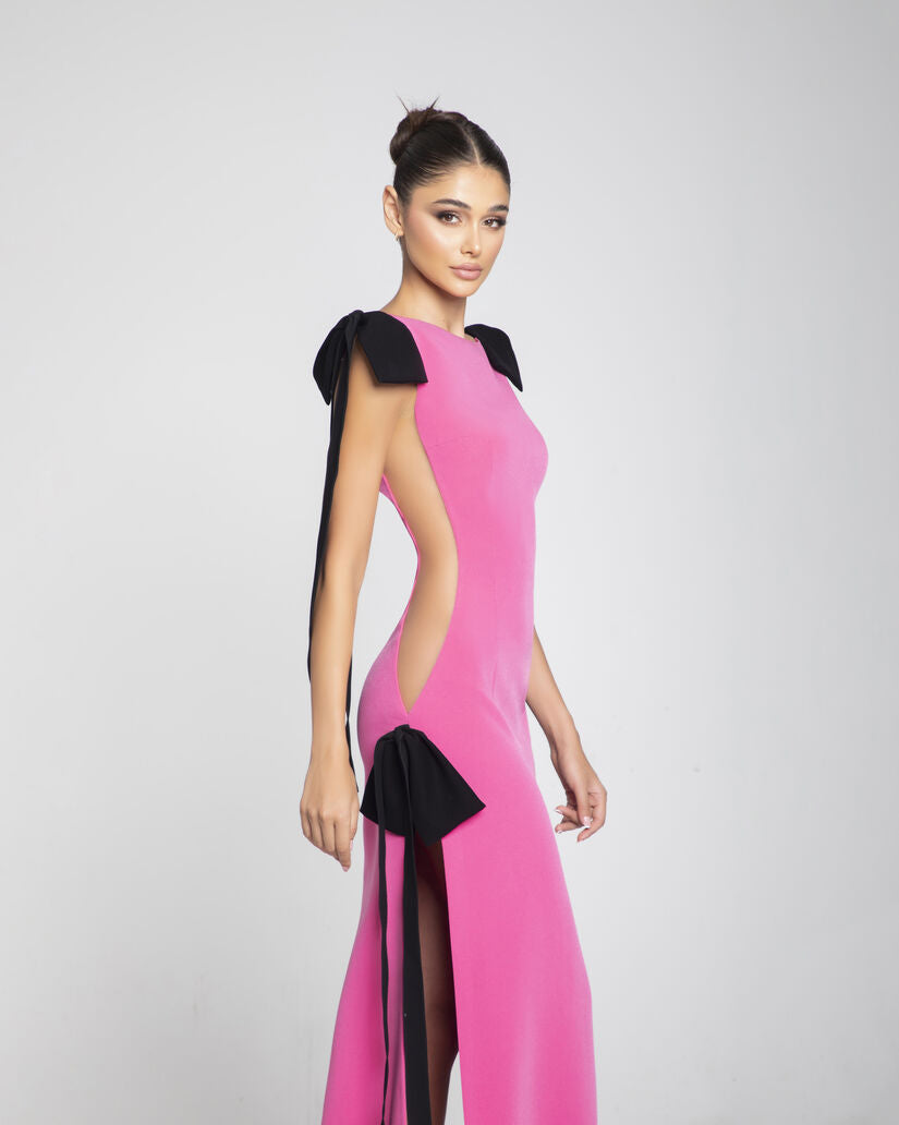 Miral Exclusive Pink & Black Dress